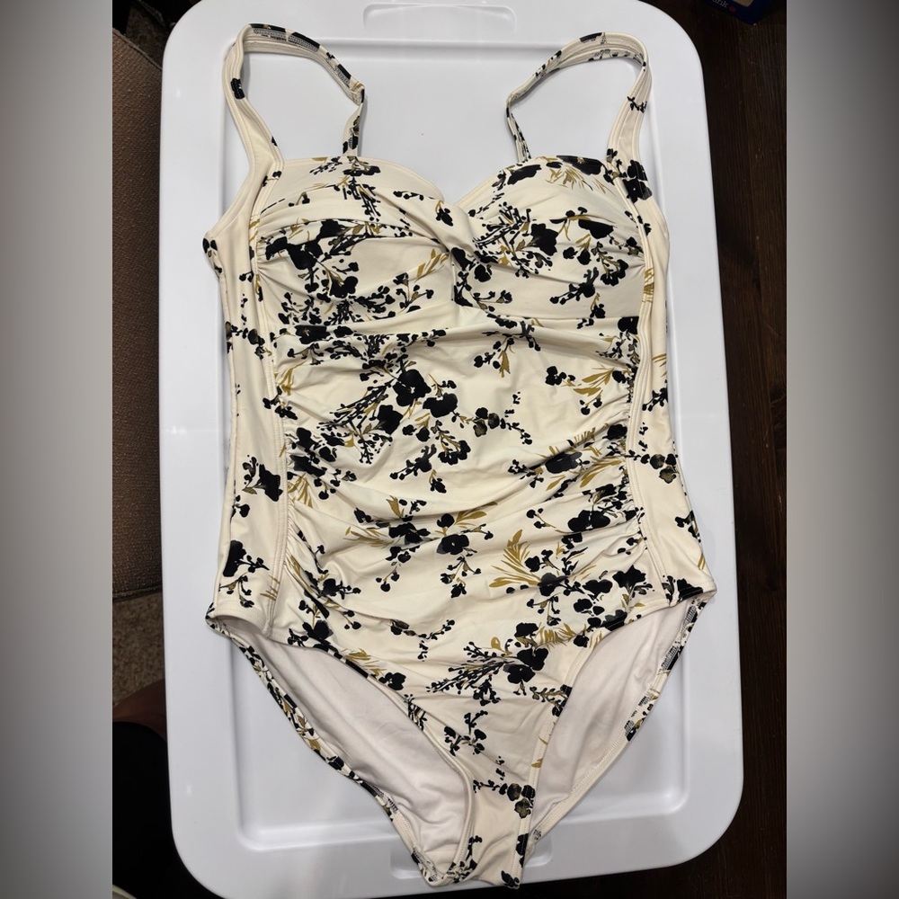 Black and White Floral Swimsuit